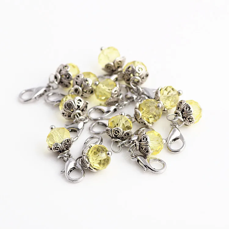 60 шт./лот Разноцветные Хрустальные крылья бусины Подвески с застежкой лобстером