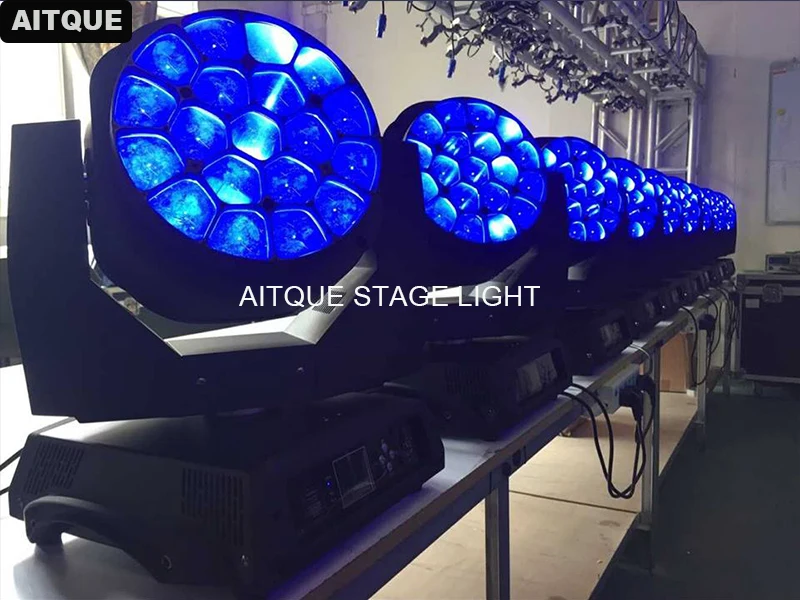 (F светильник чехол) Stgae effect lyre led zoom big bee eye beam движущийся 19x15w mobile head