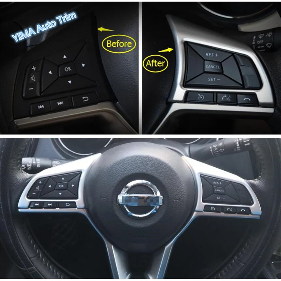 Lapetus Авто Стайлинг руль кнопка рамка накладка 2 шт Подходит для Nissan Teana / Altima 2019