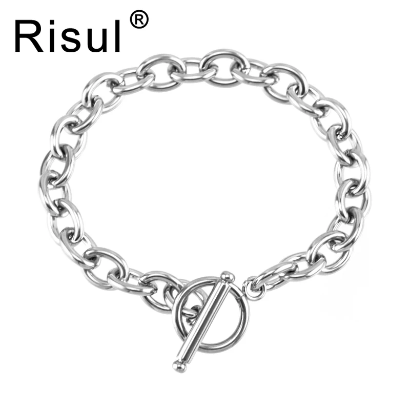 Браслеты Risul из нержавеющей стали для женщин регулируемые застежки соединители