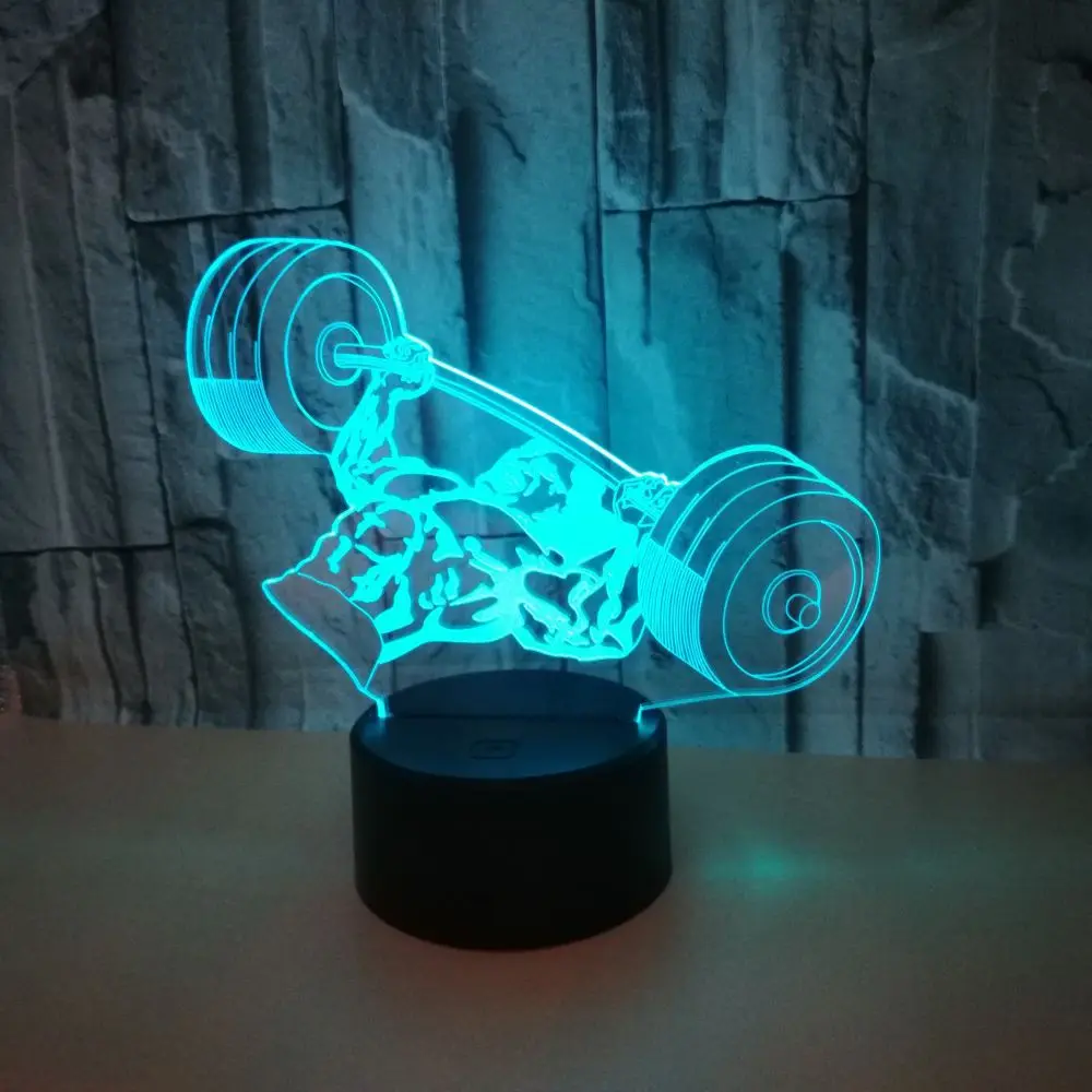 Тяжелая атлетика 3d визуальная лампа игры памятный подарок акриловая креативный