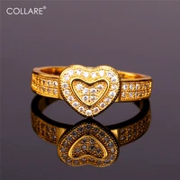 collare valentines day jewelry engagement rings for women goldsilver color heart cubic zirconia wedding bands promise ring r106