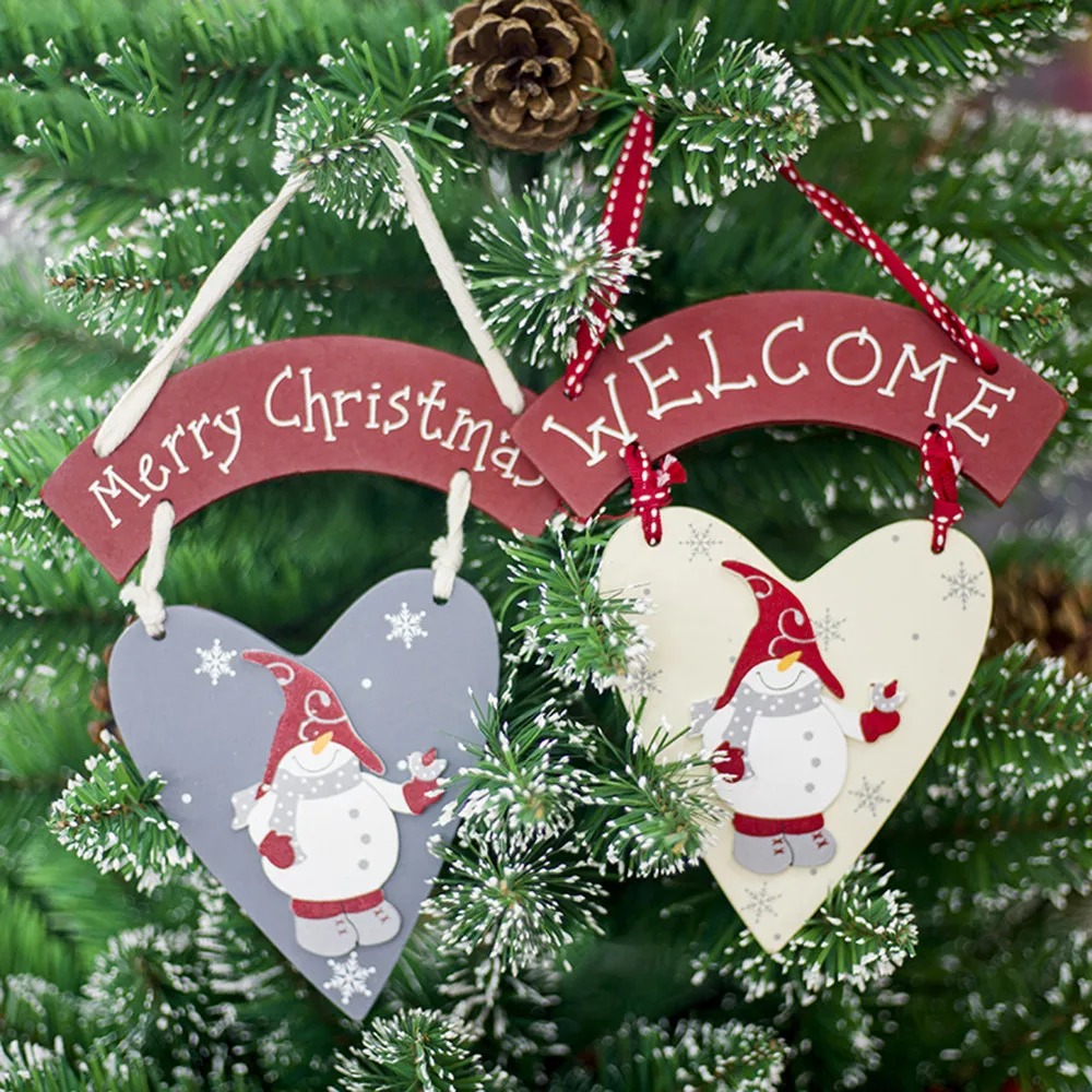 2018 Новая мода Рождественская деревянная дверь подвесной Декор елка шкаф полые