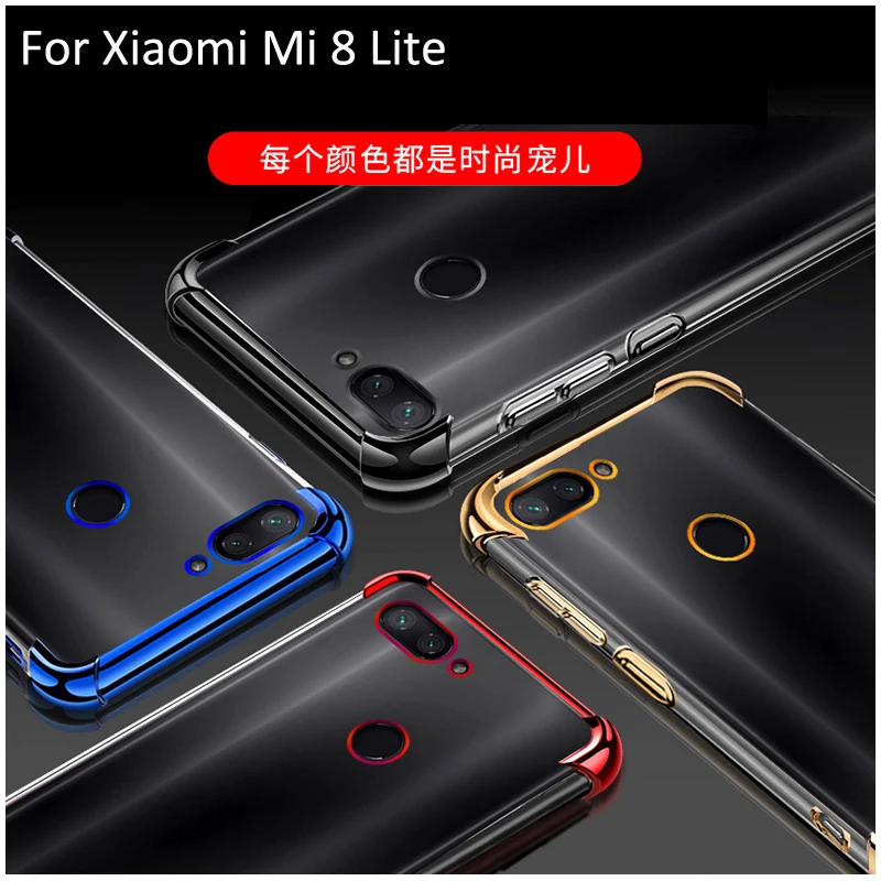 Чехол для Xiaomi Mi 8 Lite мягкий прозрачный чехол телефона из ТПУ сверхпрочная защита