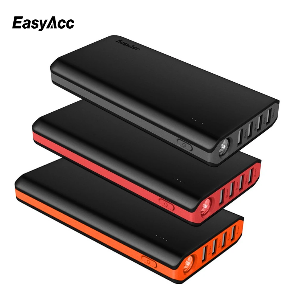 EasyAcc 20000 мАч Внешний аккумулятор 4 USB портативное зарядное устройство для iPhone 7 6 5 4X8