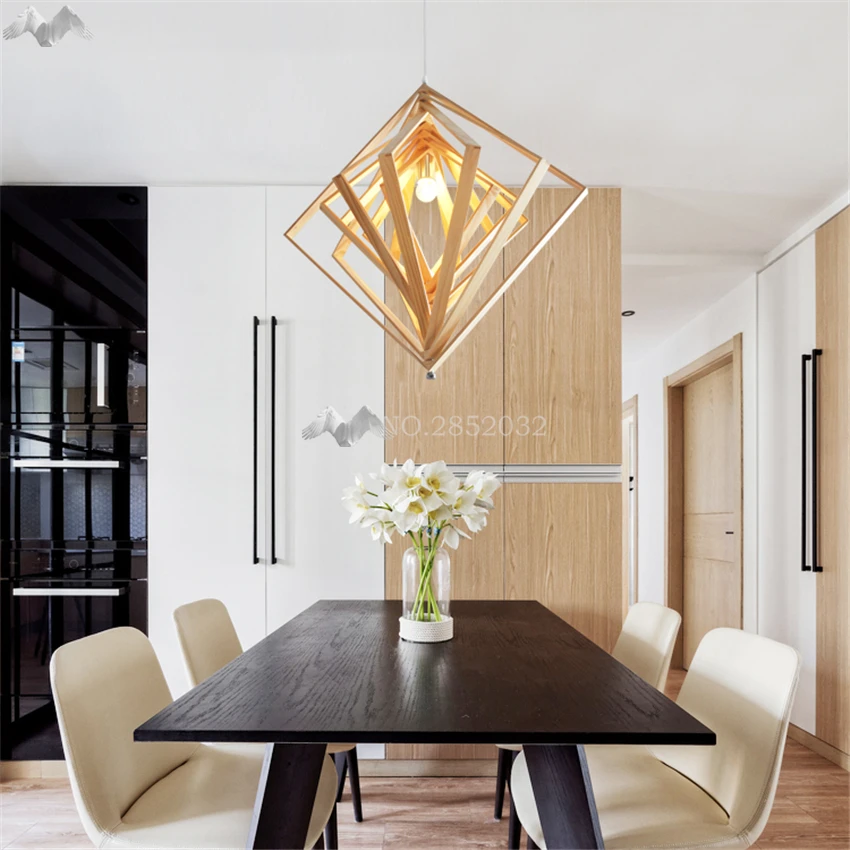 Japanese geometric personality Hang lamps pendant lights led for home nordic light fixtures loft style hanging | Лампы и освещение