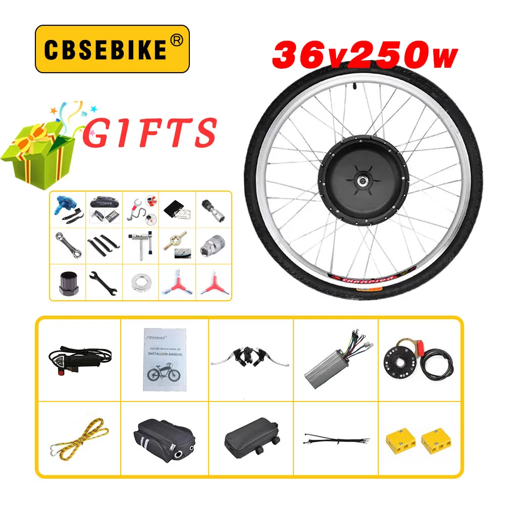 CBSEBIKE E велосипед конверсионный Комплект 36 в 250 Вт 20 24 26 28 29 дюймов 700c переднее моторное колесо ebike Набор для электровелосипеда HC02