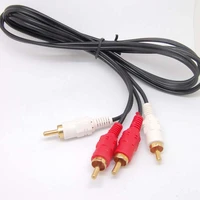 10pcs gold plated 2 rca to 2 rca male to male dual stereo audio cable whitered