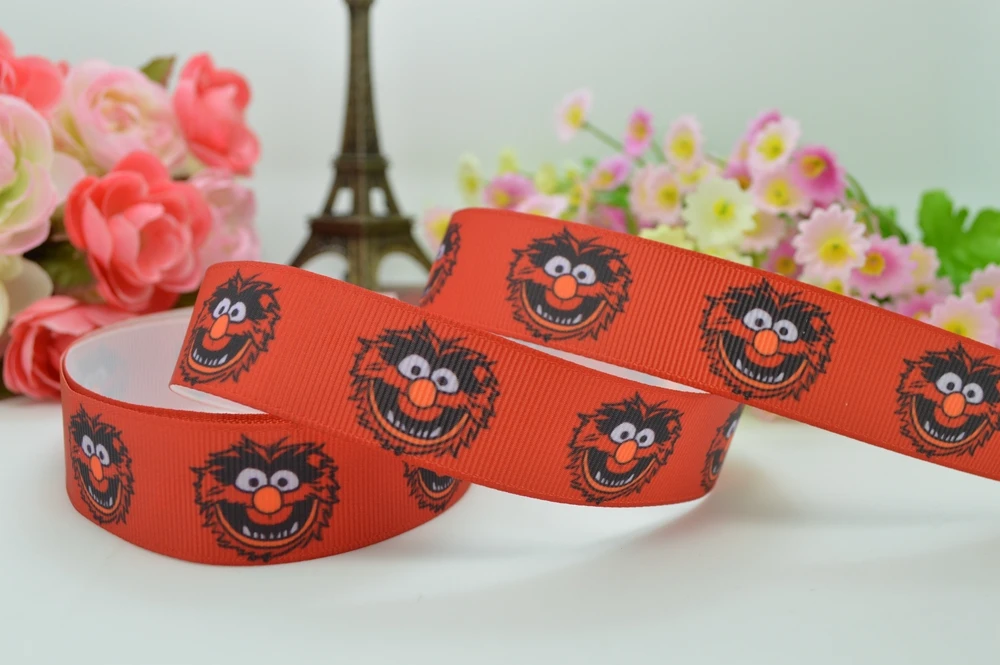 DUWES 7/8 "22 мм Monster red печатная grosgrain лента hai rbow DIY Ручная работа OEM 50YD |