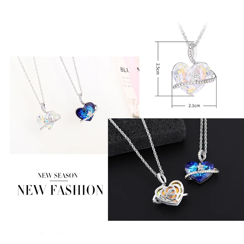 Роскошные романтичные ожерелья и подвески с сердечками от Swarovski перегородки для