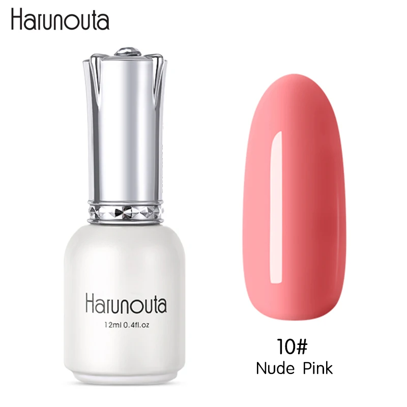Nude Pink Harunouta 12 мл однотонная одежда личная гигиена Красный Фиолетовый Блеск Звездное платины краски стойкий гель для ногтей дизайн ногтей гель Лаки - Цвет: Nude Pink
