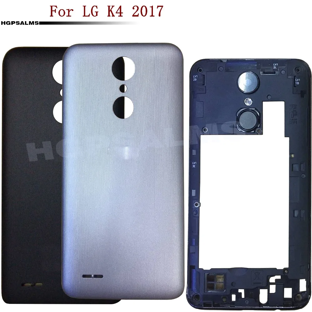 Для LG K4 2017 задняя крышка батарейного отсека корпуса Дверь для средняя рамка