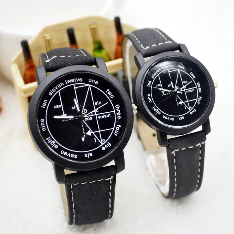 Новые часы с черным лицом женские студенческие корейские версии простой модный