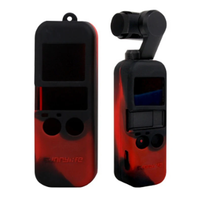 Black-Red 10 цветов DJI OSMO Карманный Протектор набор Мягкий силиконовый чехол с шеей/ремешок для запястья для Osmo Карманный ручной карданный - Цвет: Black-Red