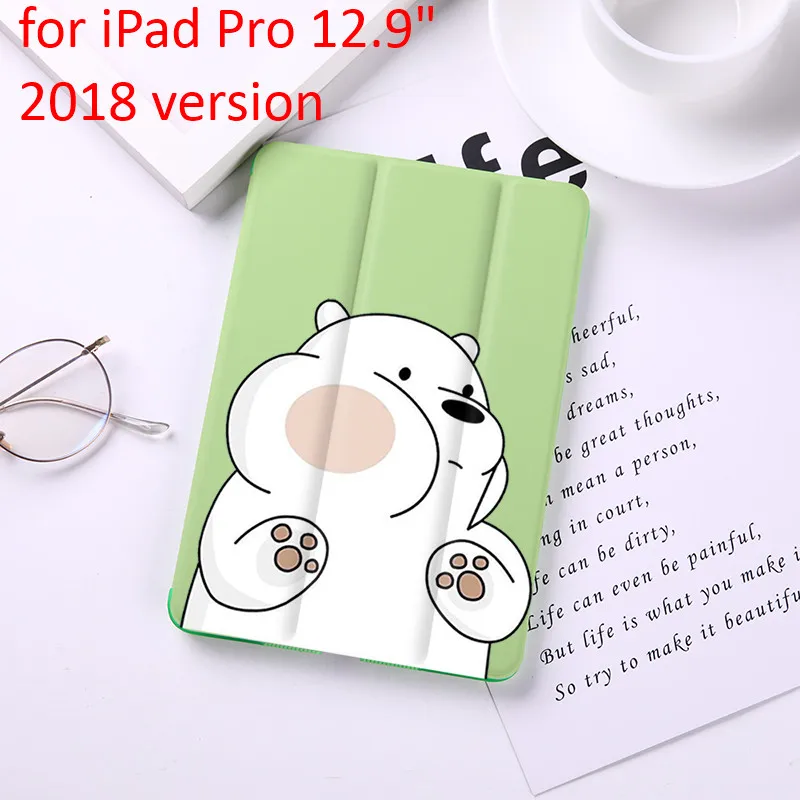 for pro 12.9 2018 Чехол для планшета с мультяшными медведями для iPad Pro 9," 10,5" 1" 12,9" из искусственной кожи матовый чехол - Цвет: for pro 12.9 2018