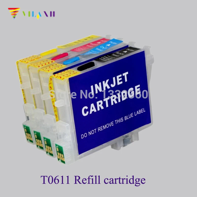 Заполняемый картридж для epson t0611 Stylus DX3800 DX4850 D68 D88 DX3850 DX4200 DX4250 DX4800|refillable ink cartridges|epson