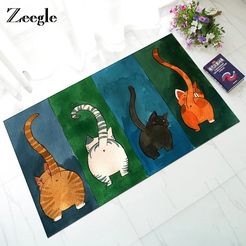 Zeegle кошка коврик нескользящий для прихожей Впитывающий Коврик Кухня ванной и