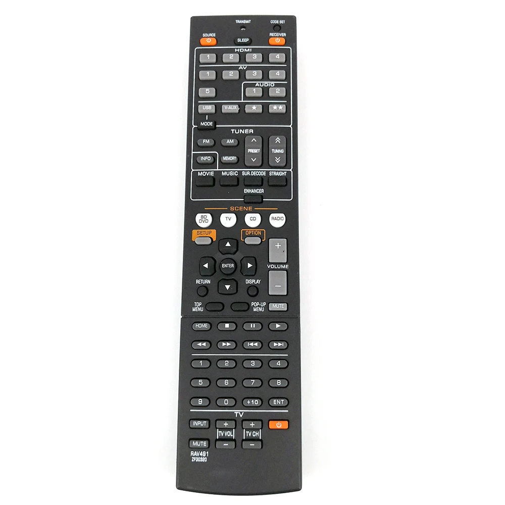 

New Remote Control RAV491 ZF30320 For YAMAHA HTR-4066 RX-V475 AV Receiver Radio TV REPLACE RAV375 RX-V375 RAV494 RX-V479
