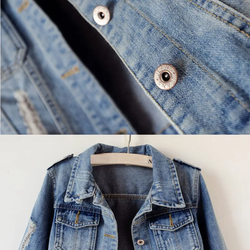 

Plus Size 5XL 6XL Spring Autumn Denim Jacket Women 2021 Three Quarter Sleeve Slim Qutwear Light Washed Short Jeans Jacket Coats