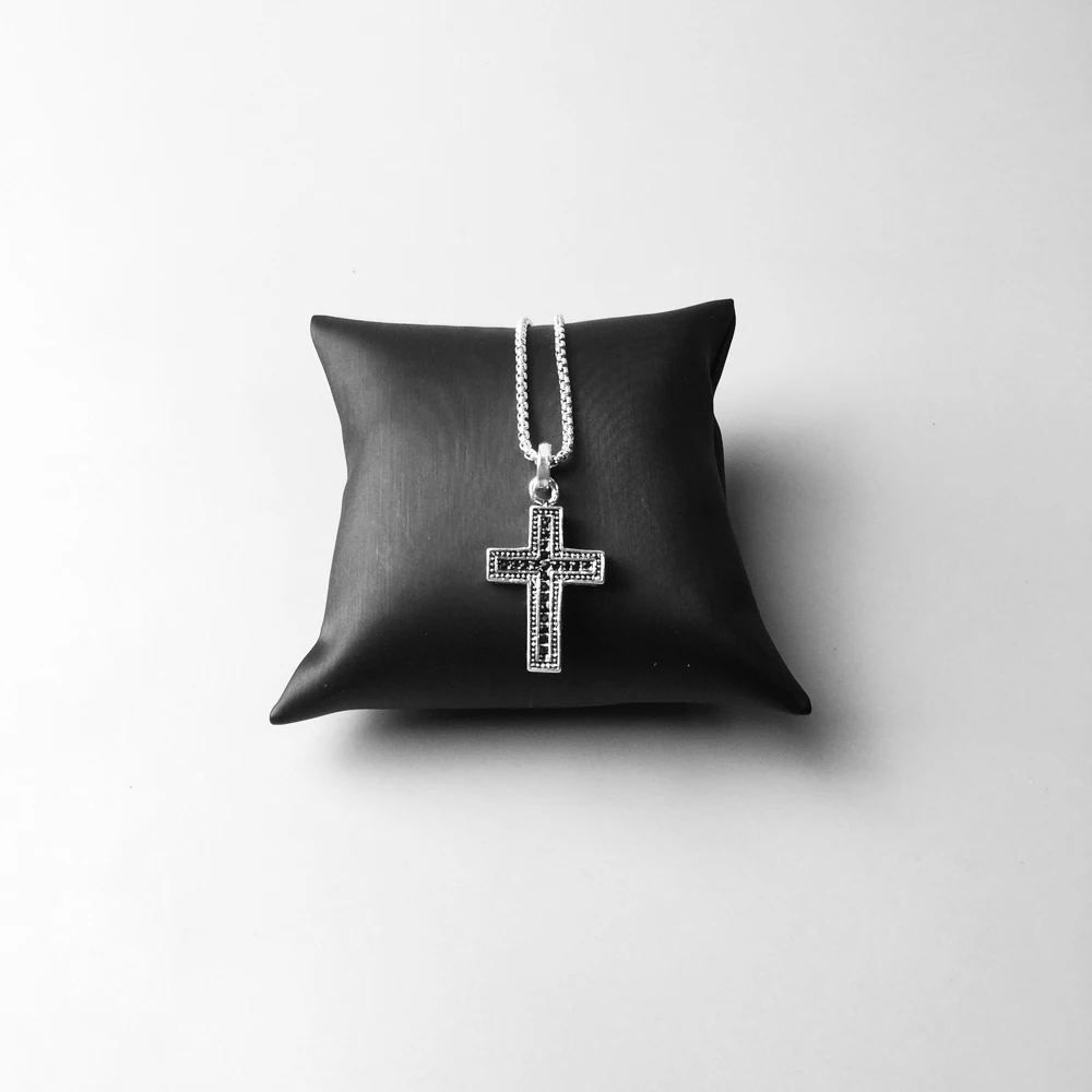 Link Chain Necklace Vintage Cross Pave 2018 New Fashion 925 Sterling Silver Jewelry Religious Gift For Men Women Boy Girls | Украшения и