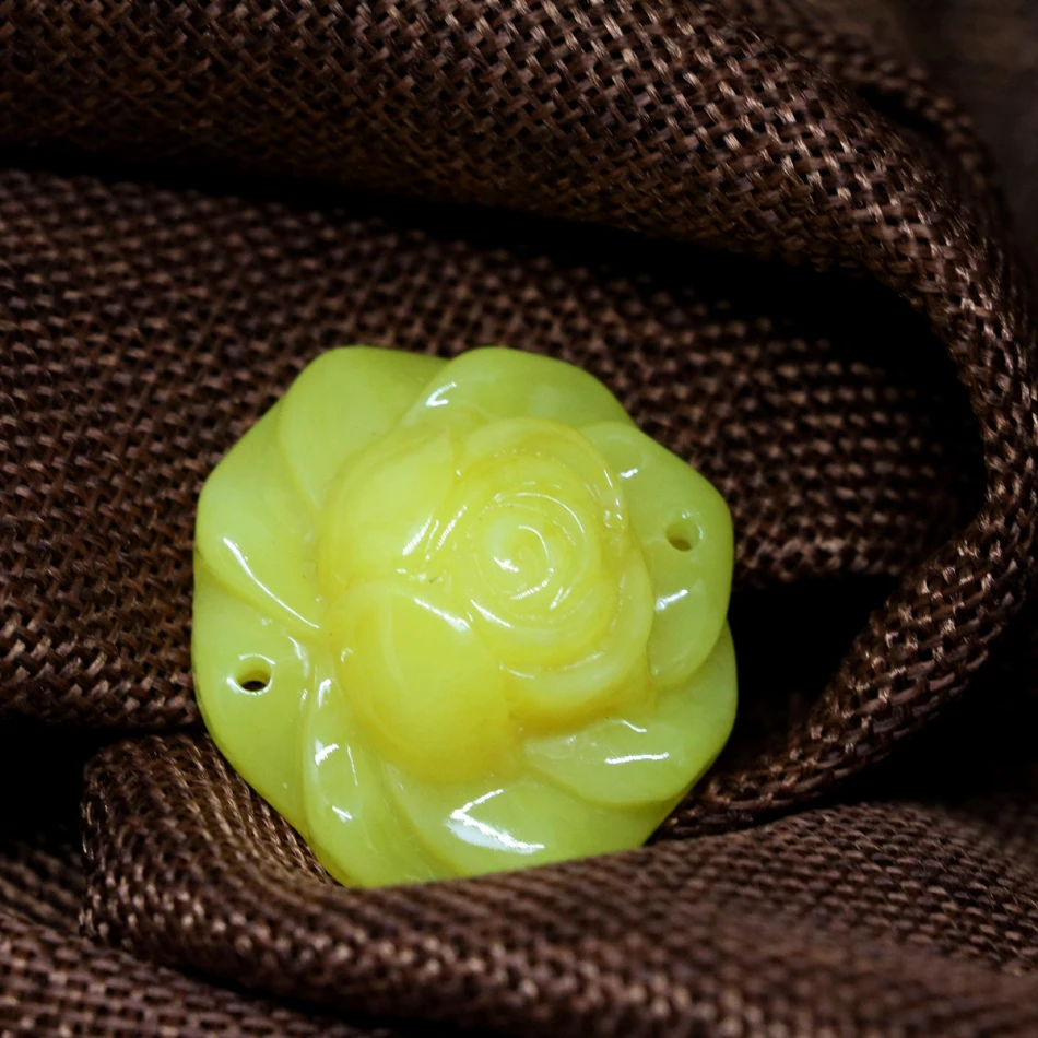 Высокое качество амулеты женская красивая роза цветок кулон 3 шт imitaiton желтый