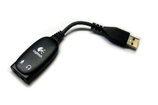 100 шт. звуковая карта Logitech USB для микрофона 3 5 мм + разъем наушников стерео аудио
