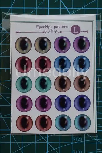 1pcs eye pattern L Blyth кукла глаза чипсы узор бумага прозрачный тонкий стеклянный глаз чипсы для Blyth Eyechips DIY Eyeball индивидуальные аксессуары - Цвет: 1pcs eye pattern L
