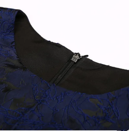 Женское жаккардовое платье с круглым вырезом длинным рукавом | Женская одежда