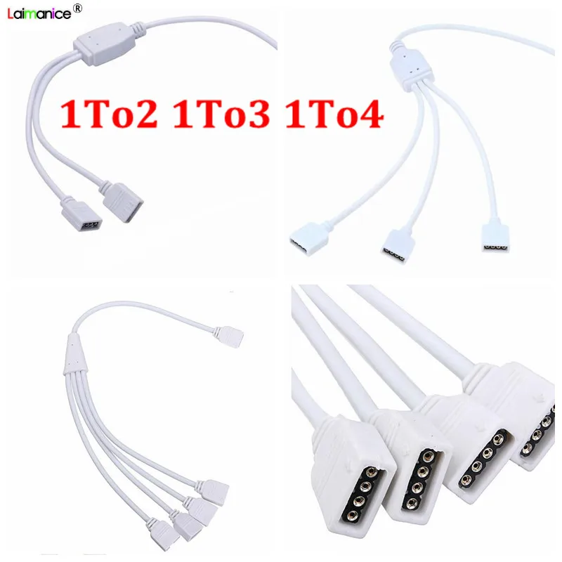 4 контактный rgb соединительный кабель для светодиодной ленты от 1 до 2/от 3/от