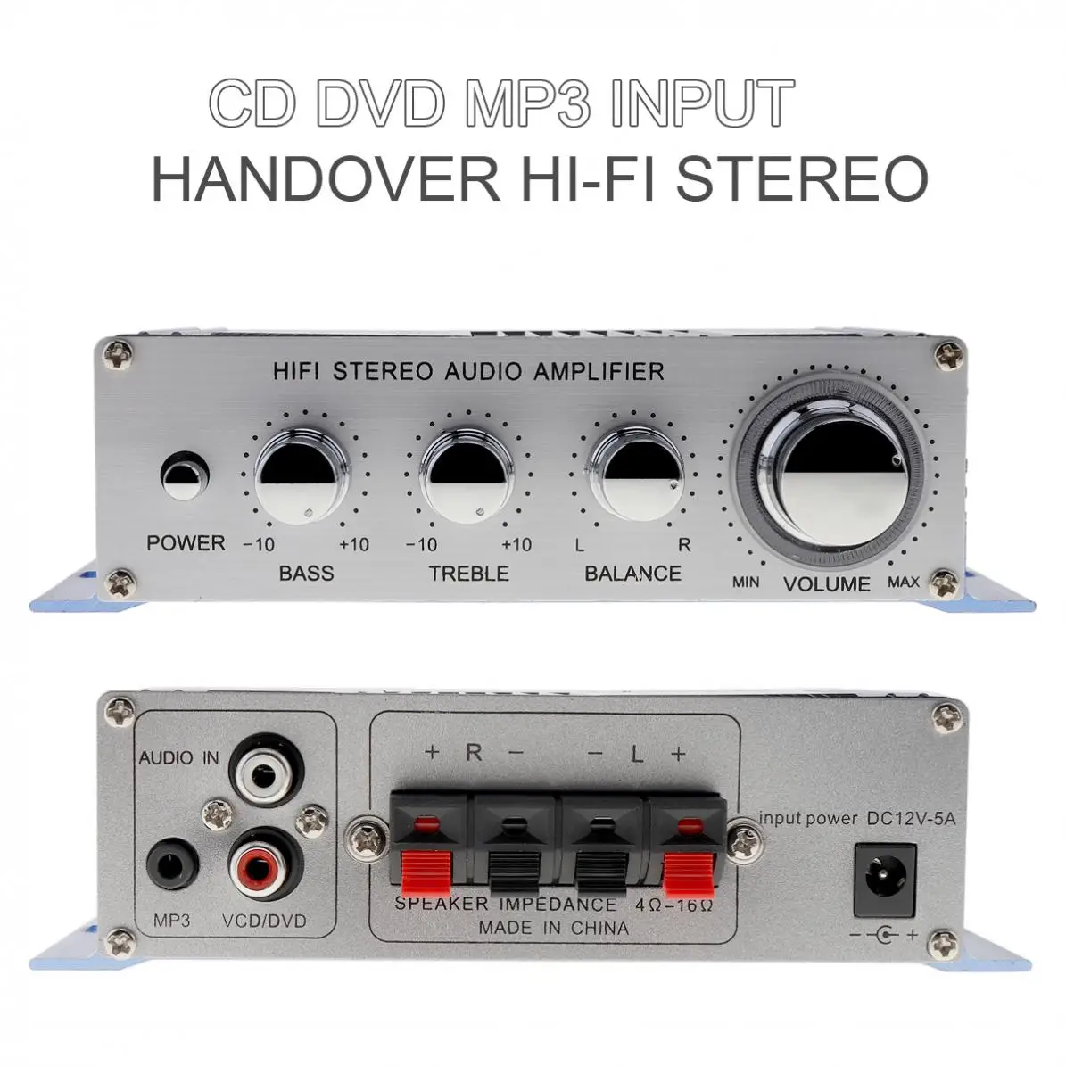 Kentiger 2 канала 12 в CD / DVD MP3 вход Hi Fi стерео аудио бас автомобильный динамик усилитель