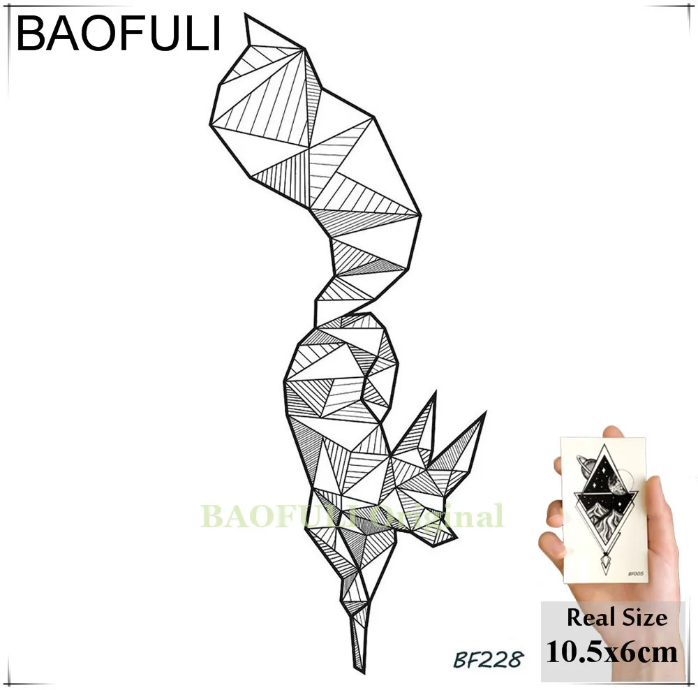 Временные 3D татуировки BAOFULI из хны геометрические водостойкие Имитация тела руки