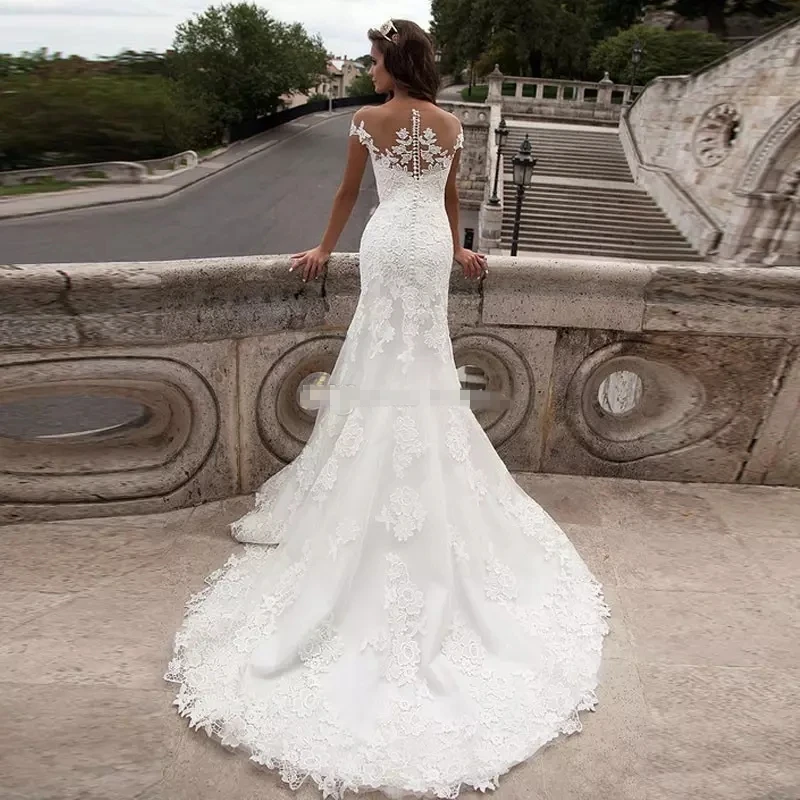 LORIE Mermaid Wedding Dresses Elegant Lace ivory Bridal Gown Off Shoulder Sweetheart Vintage Country Gowns Plus Size | Свадьбы и