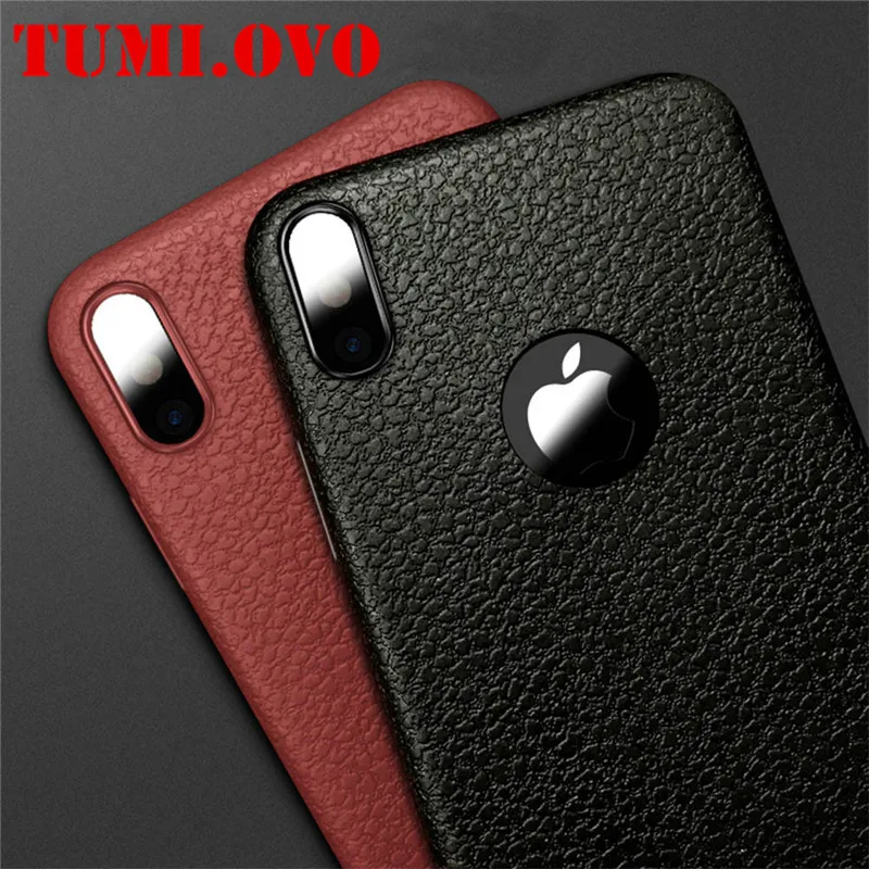 Ультра тонкий телефон чехлы для iPhone 6, 6 S, 7, 8plus X кожаный чехол мягкий кожаный TPU силиконовый чехол для iPhone 6 S 7 8 защитный чехол Fundas