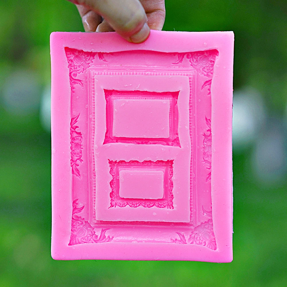 Цветок фоторамка силиконовая форма помадка для украшения торта инструмент