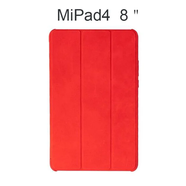 Смарт Wake-Sleep Xiao mi Pad 4 8 mi pad4 Plus 10 чехол из искусственной кожи Тонкий флип Xiao mi pad 4 8. 0 10,1 дюймов чехол+ стеклянная пленка - Цвет: Красный