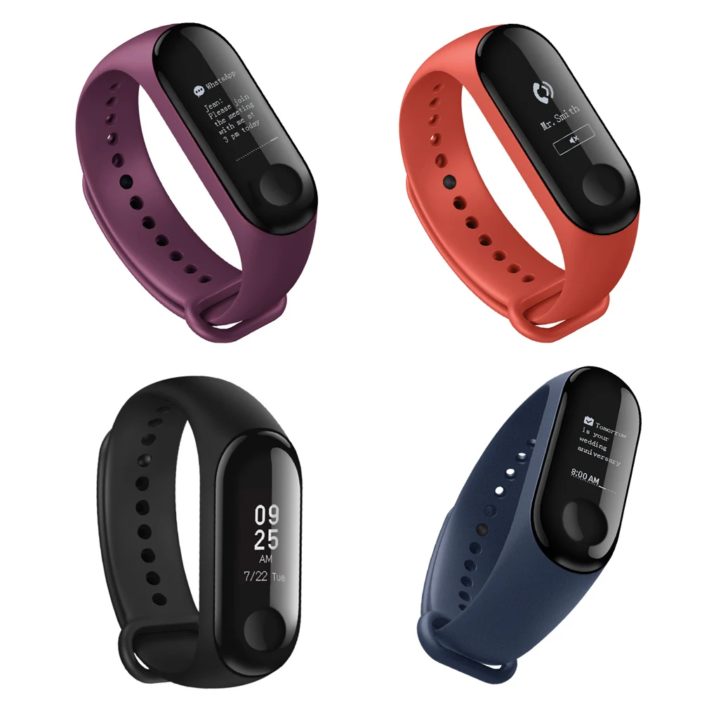 Xiaomi mi Band 4 mi band 4 mi Band 3 умный Браслет фитнес-браслет трекер пульсометр часы с функцией BT mi Band 4 3 Smartband