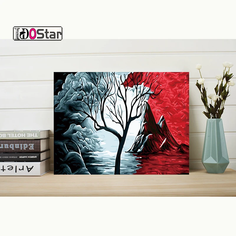 Безрамная вулканическая DIY картина по номерам пейзаж холст Painitng домашний