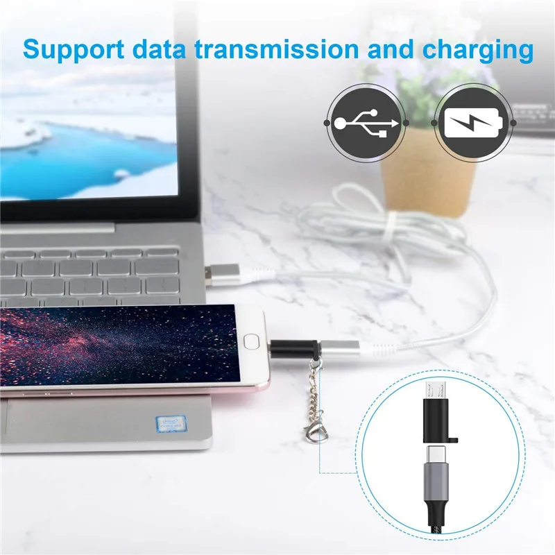Адаптер OTG для телефона 2 в 1 преобразователь Micro USB и Type C 3 0 кабель зарядки
