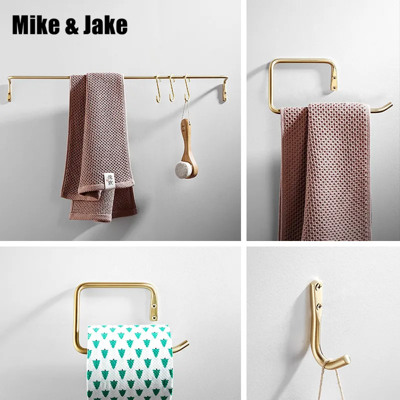 Простой набор аксессуаров для ванной комнаты Золотая кисть Полка полотенец в