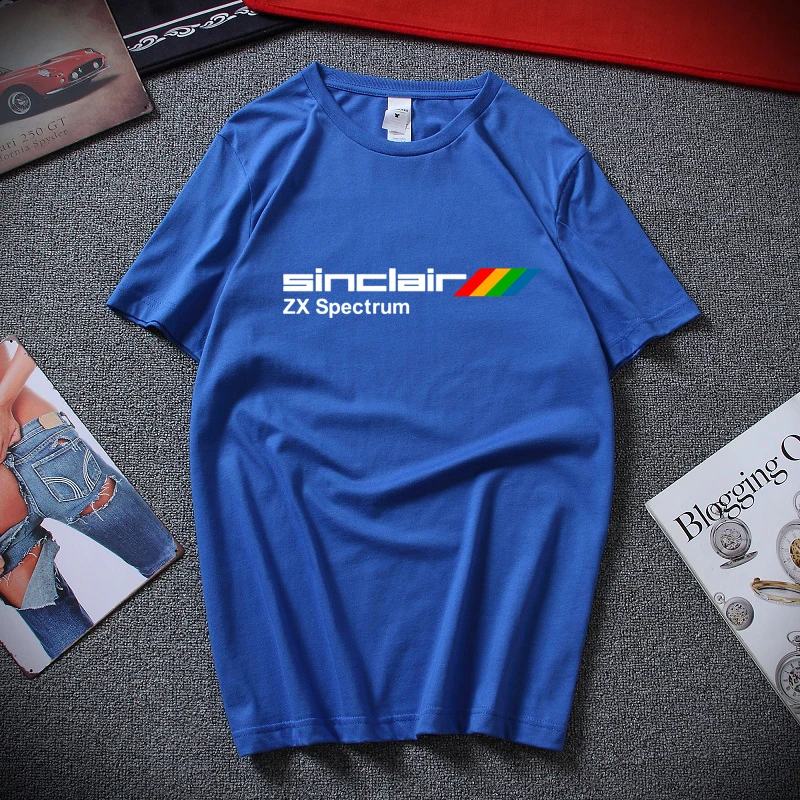 Синий Футболки индивидуальность вдохновленная Sinclair Zx Spectrum серая мужская футболка полная футболка для мужчин s - Цвет: Синий