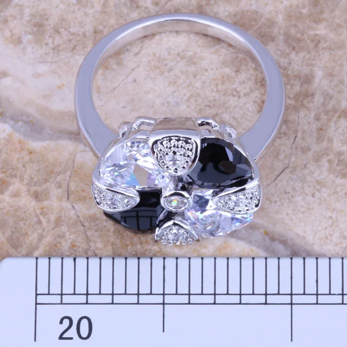 Женское серебряное кольцо с черным фианитом размеры 6 / 7 8/9 R0977|ring size|women ringsring size |