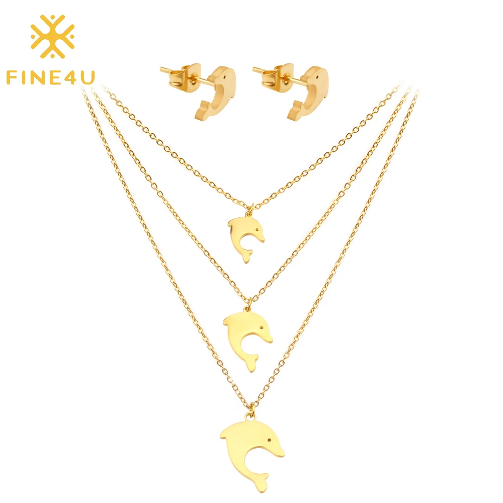 Комплект женских многослойных сережек из нержавеющей стали|Ювелирные наборы| |