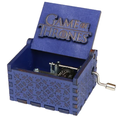 Game of thrones 2-BU Старинная деревянная резная музыкальная шкатулка 3D Игра престолов музыкальная шкатулка Красавица и Чудовище Рождественский подарок на год подарки для мальчиков девочек - Цвет: Game of thrones 2-BU
