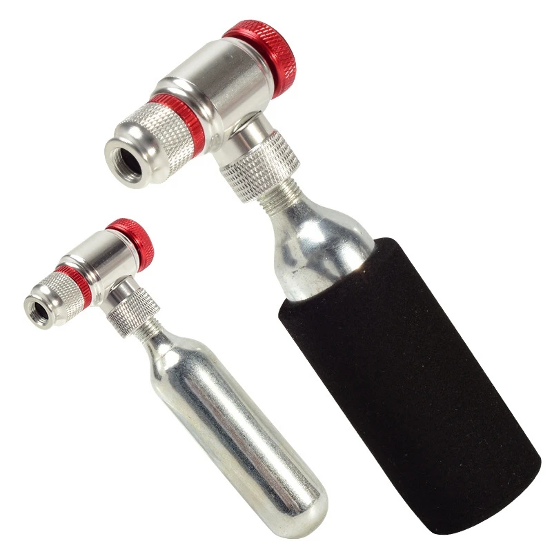 Black silver red Велосипед быстрый мини насос надувная бутылка горный велосипед утолщенный взрывозащищенный портативный Co2 надувной газовый цилиндр горный B - Цвет: Black silver red