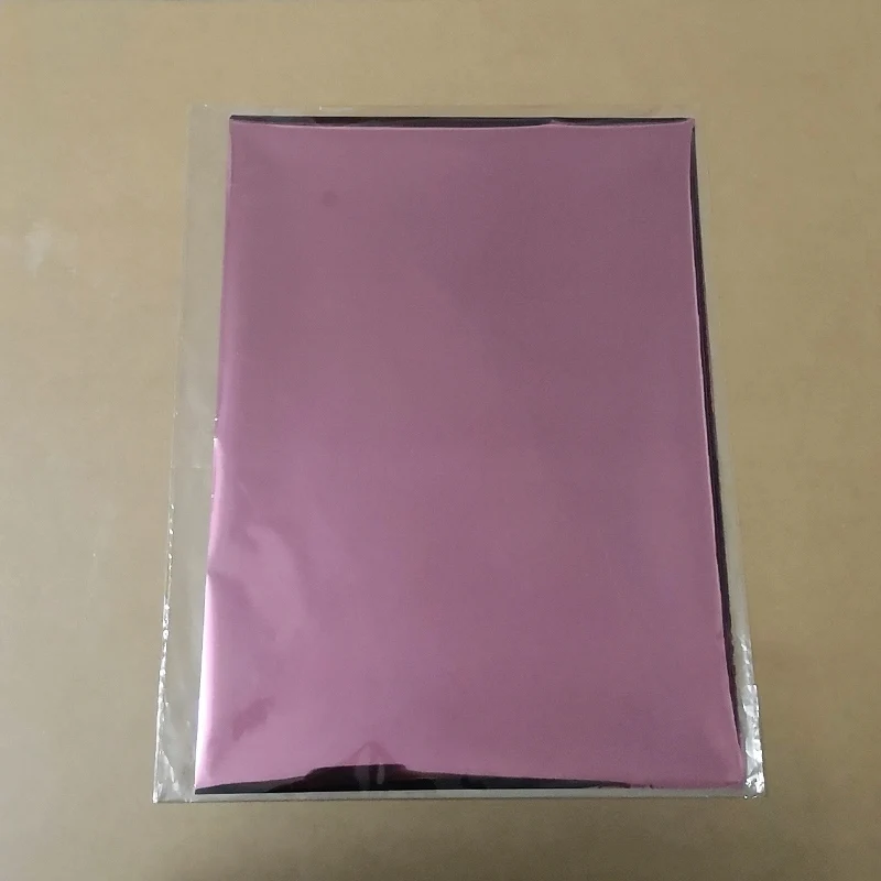 Pink А4 Золото Серебро фольга бумага для ламинатора блеск цветная упаковка Квиллинг крафт гофрированные ткани Ремесло Скрапбукинг Бумага 50 шт - Цвет: Pink