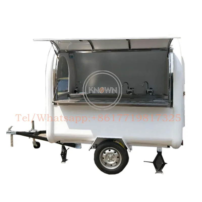 White color mobile food vending cart LED dome light free shipping street | Бытовая техника