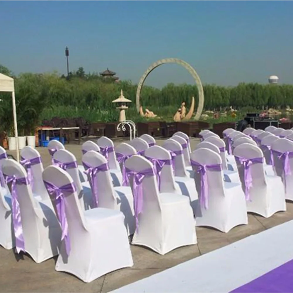 

100PCS Spandex Stretch Chair Covers White for Wedding Party Banquet Decoration