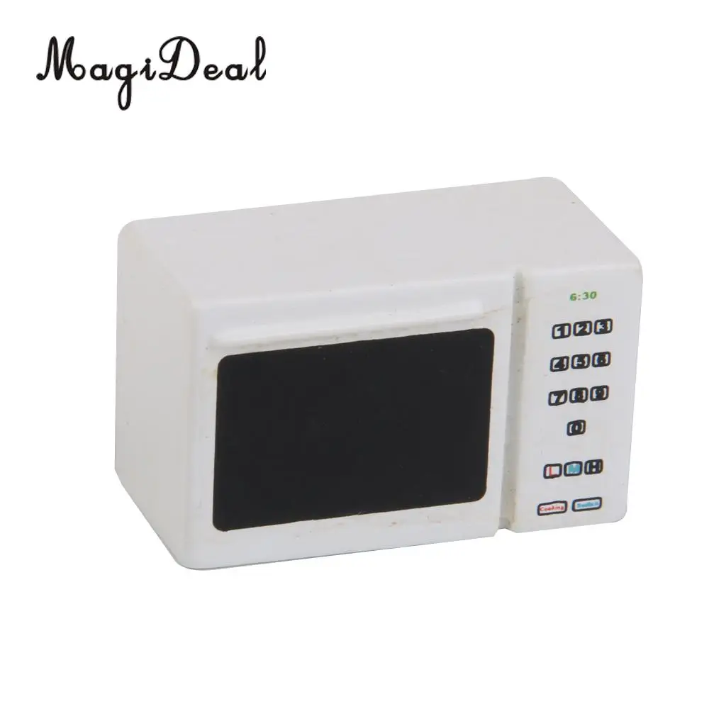 MagiDeal 1 шт. белая деревянная микроволновая печь для 1/12 кукольного домика кухонная