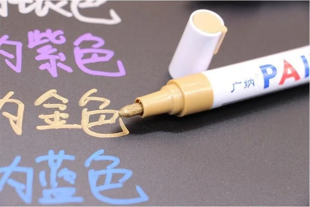 gold Hethrone водостойкая масляная Перманентная маркерная ручка, Шариковые маркеры, ручка, 1 шт., цветная детская одежда, граффити, краска, ручка для рисования - Цвет: gold