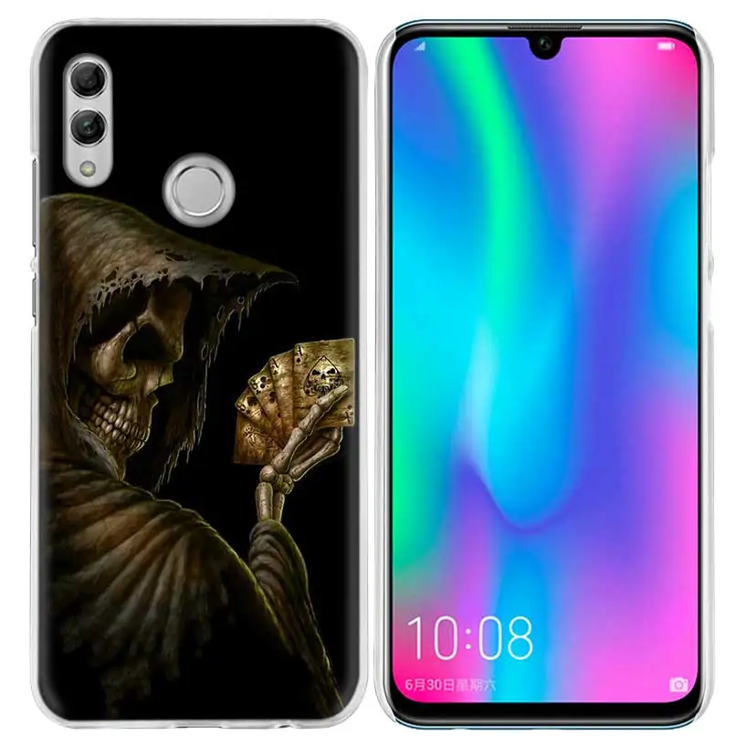 Чехол Grim Reaper Skull для huawei Honor 8X Y9 9 10 Lite Play 8C 8S 8A Pro V20 20i 10i Y6 Y7 Прозрачный жесткий чехол для телефона из поликарбоната